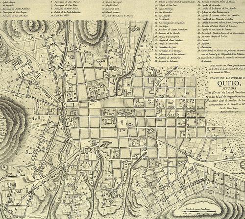 Kaart Quito uit 1786