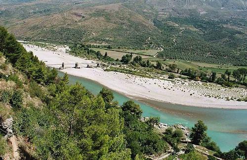Rivier Vijosë, Albanië Rivier Vijosë, Albanië