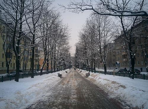 Minsk in de sneeuw