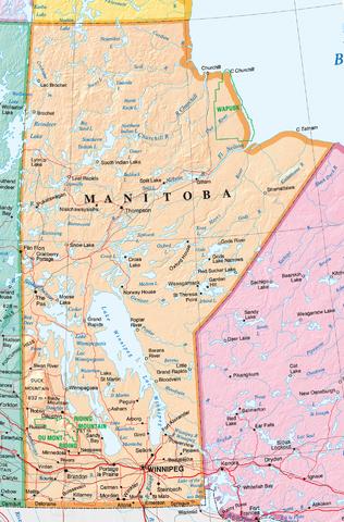 Kaart van Manitoba afbeelding: Natural Resources Canada Kaart van Manitoba afbeelding: Natural Resources Canada
