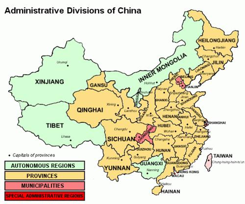 China Administratieve indeling China Administratieve indeling