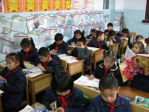Schoolklas in China foto: P. Morgan Schoolklas in China foto: P. Morgan
