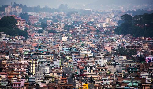 Gezicht op Kathmandu, Nepal
