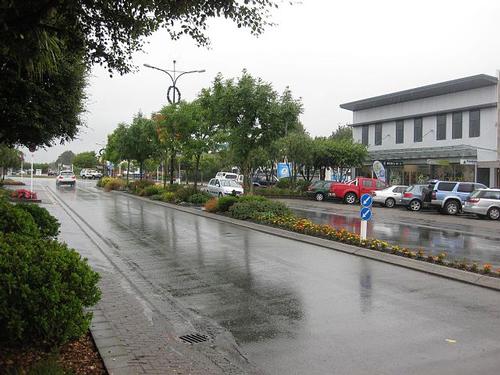 Regenachtige dag in Te Anau, Nieuw-Zeeland