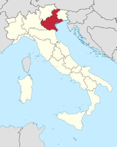 Ligging Veneto in Italië