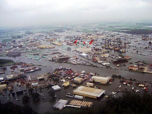 Desastreuze gevolgen van hurricane Ike in Louisiana