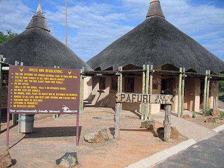 Noordelijke ingang Krugerpark, Zuid-Afrika Noordelijke ingang Krugerpark, Zuid-Afrika
