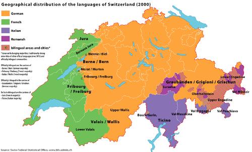 Taalkaart Zwitserland