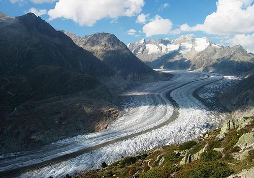 Aletsch, grootste gletsjer van Zwitserland Aletsch, grootste gletsjer van Zwitserland