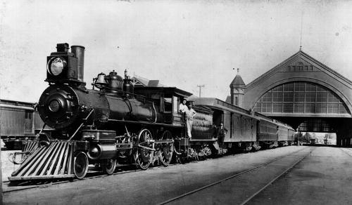 Station Southern Pacific Spoorweg in Los angeles in 1891