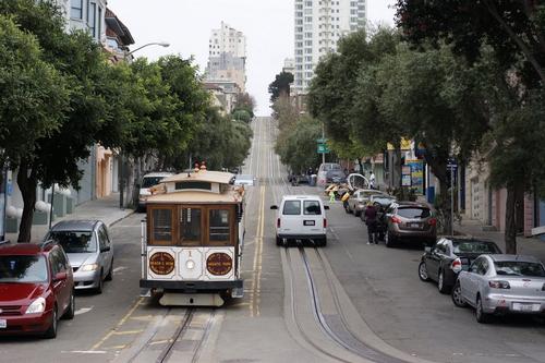 San Francisco Straatbeeld met Tram