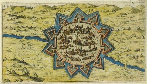 Nicosia kaart uit 1597