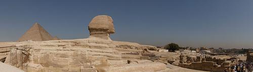 De Sphinx met piramide van Gizeh