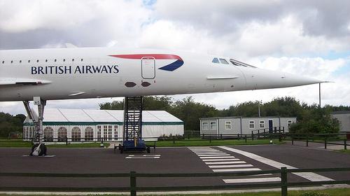 Concorde tentoongesteld op Manchester Airport