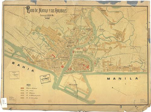 Kaart van Manilla uit 1898