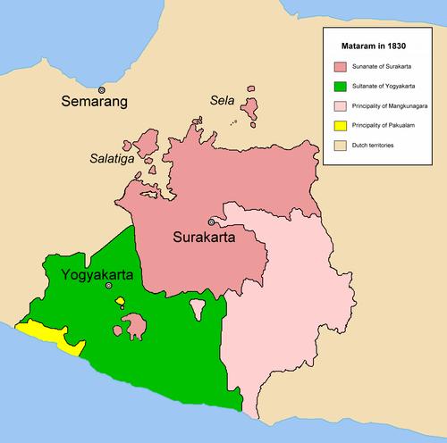 Mataram verdeeld 1830