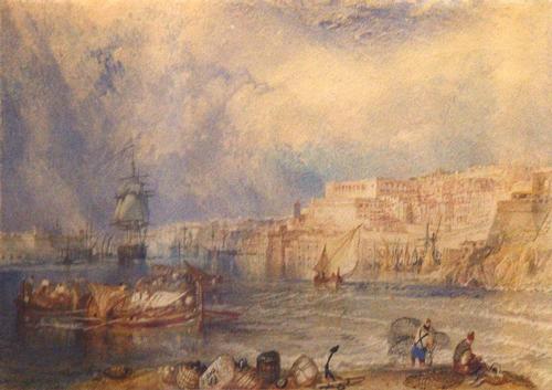 Waterverfscilderij van Turner in het museum van Schone Kunsten in Valetta