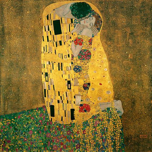 De kus van Gustav Klimt in het Belvedere in Wenen