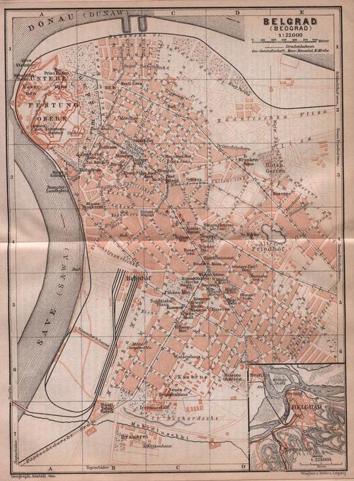 Belgrado Kaart uit 1905