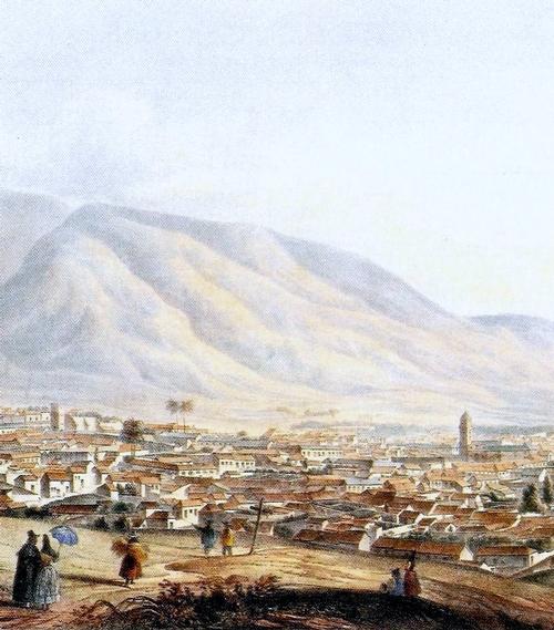Gezicht op Caracas in 1839