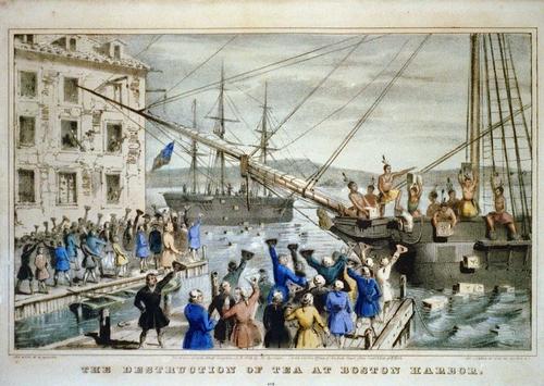 Destruction of Tea at Boston Harbor 1846
