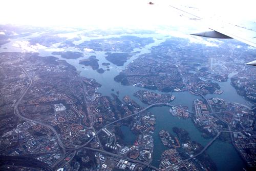 Stockholm en eilanden vanuit de lucht