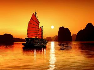 Halong Bay at Sunset