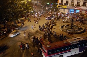 Verkeersdrukte in Hanoi