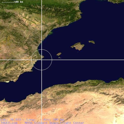 Costa Blanca: Satellietfoto