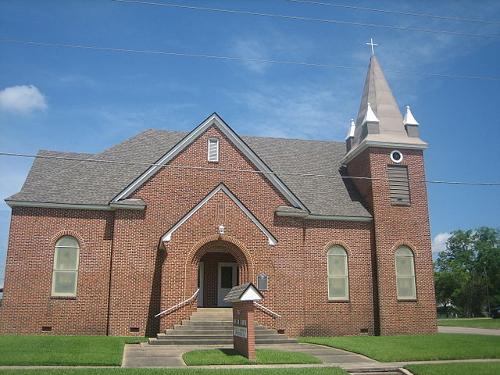 First Christian Church, een Disciples of Christ kerk in Center, Texas, Verenigde Staten